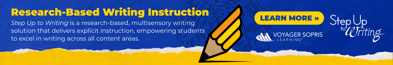 Research-Based Writing Instruction: Step Up to Writing is a research-based, multisensory writing solution that delivers explicit instruction, empowering students to excel in writing across all content areas.