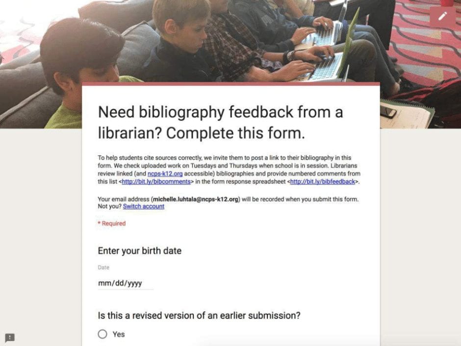 Bibliography feedback form