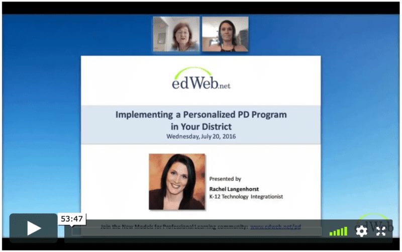 Implementing a Personalized PD Program in Your District opening slide with link