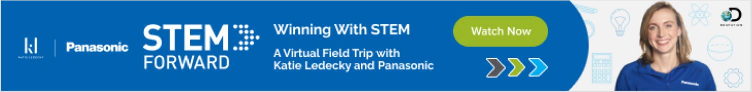 Panasonic. STEM Forward. Winning with STEM. A virtual field trip with Katie Ledecky and Panasonic. Watch now.