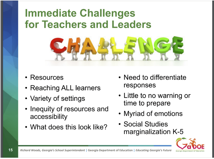 Immediate Challenges for Teachers and Leaders
