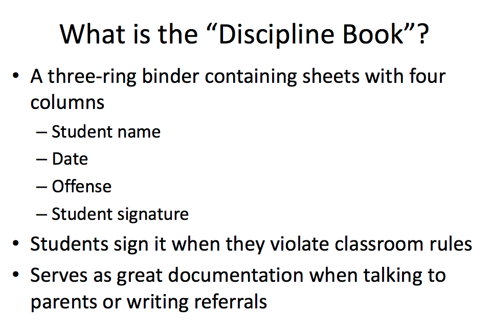 what is a discipline book