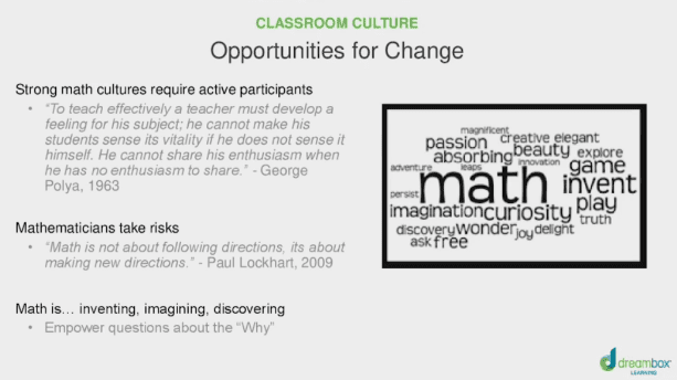 Rethinking Classroom Math Culture edWebinar image