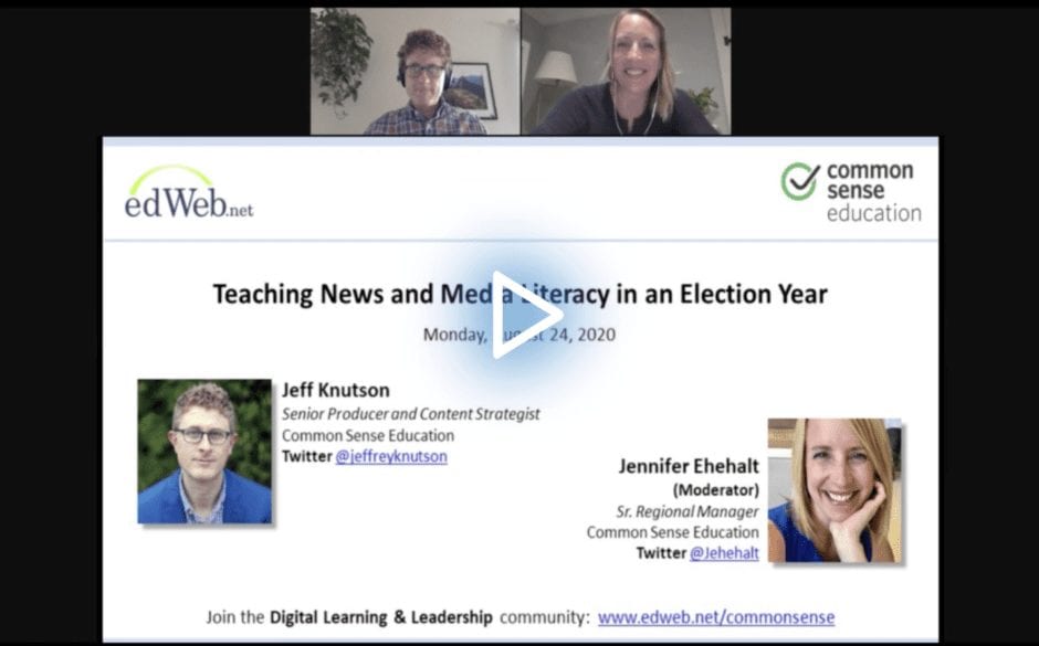 Teaching News and Media Literacy in an Election Year edWebinar recording link