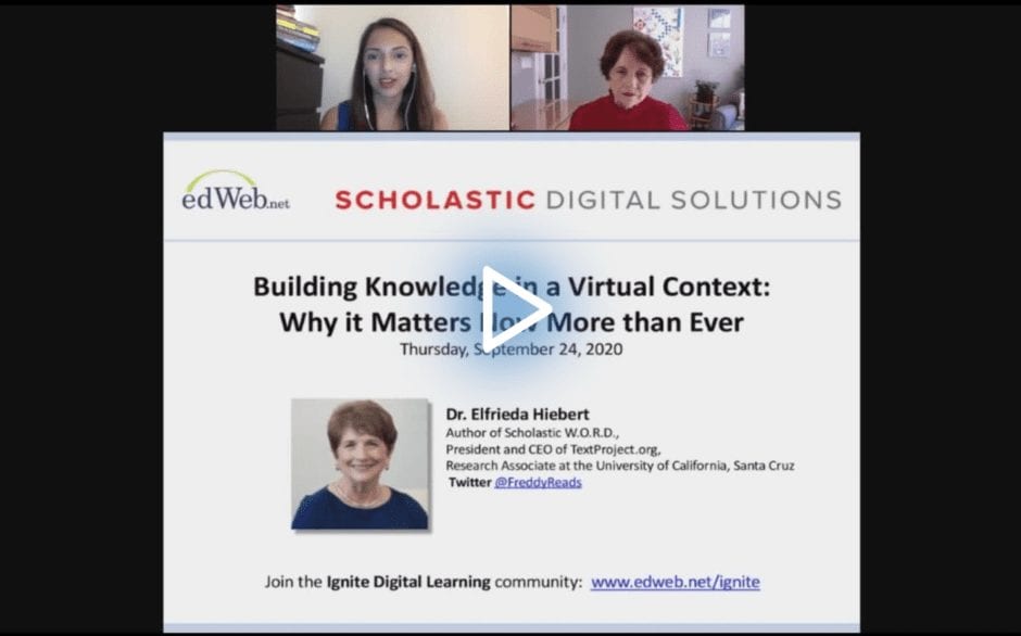 Building Knowledge in a Virtual Context: Why It Matters Now More Than Ever edWebinar recording link