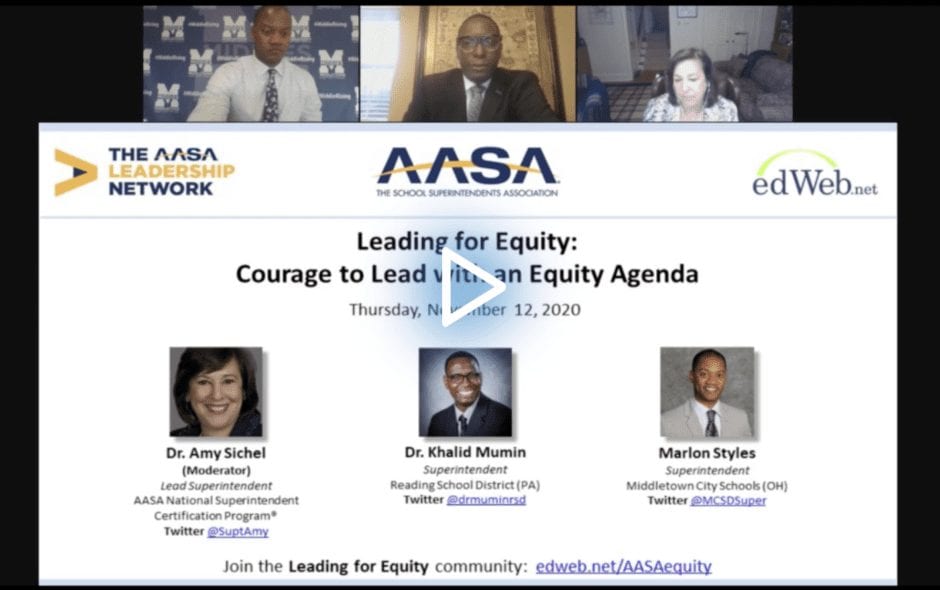 Leading for Equity: Courage to Lead with an Equity Agenda edWebinar recording link