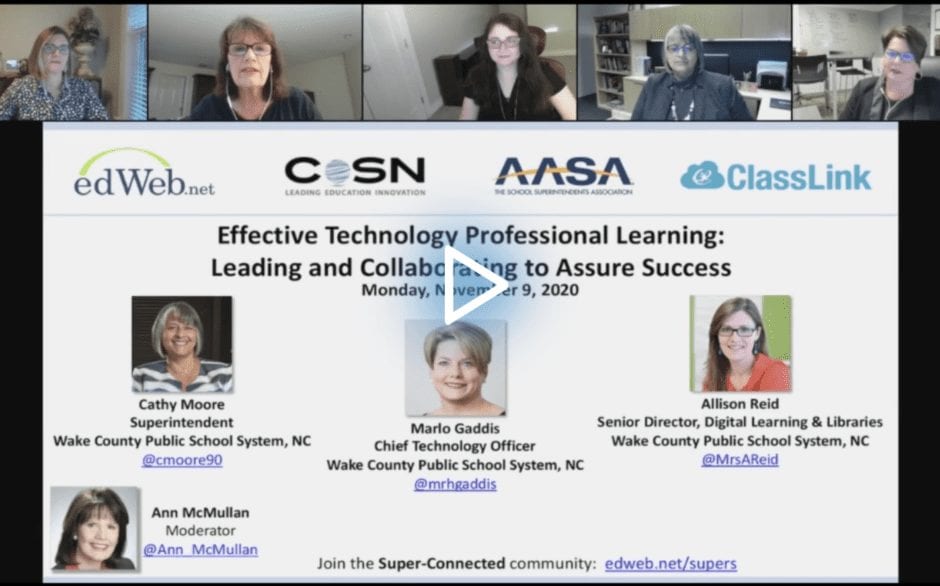 Effective Technology Professional Learning: Leading and Collaborating to Assure Success edWebinar recording link