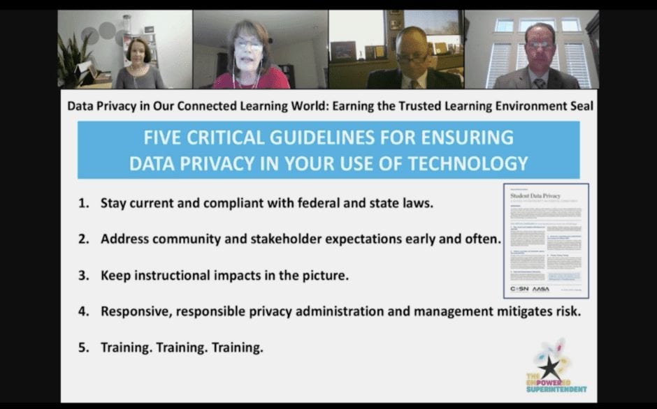 Data Privacy in Our Connected Learning World: Earning the Trusted Learning Environment Seal edWebinar recording link