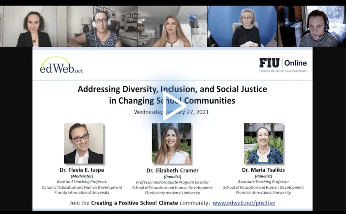 Addressing Diversity, Inclusion, and Social Justice in Changing School Communities edWebinar recording link
