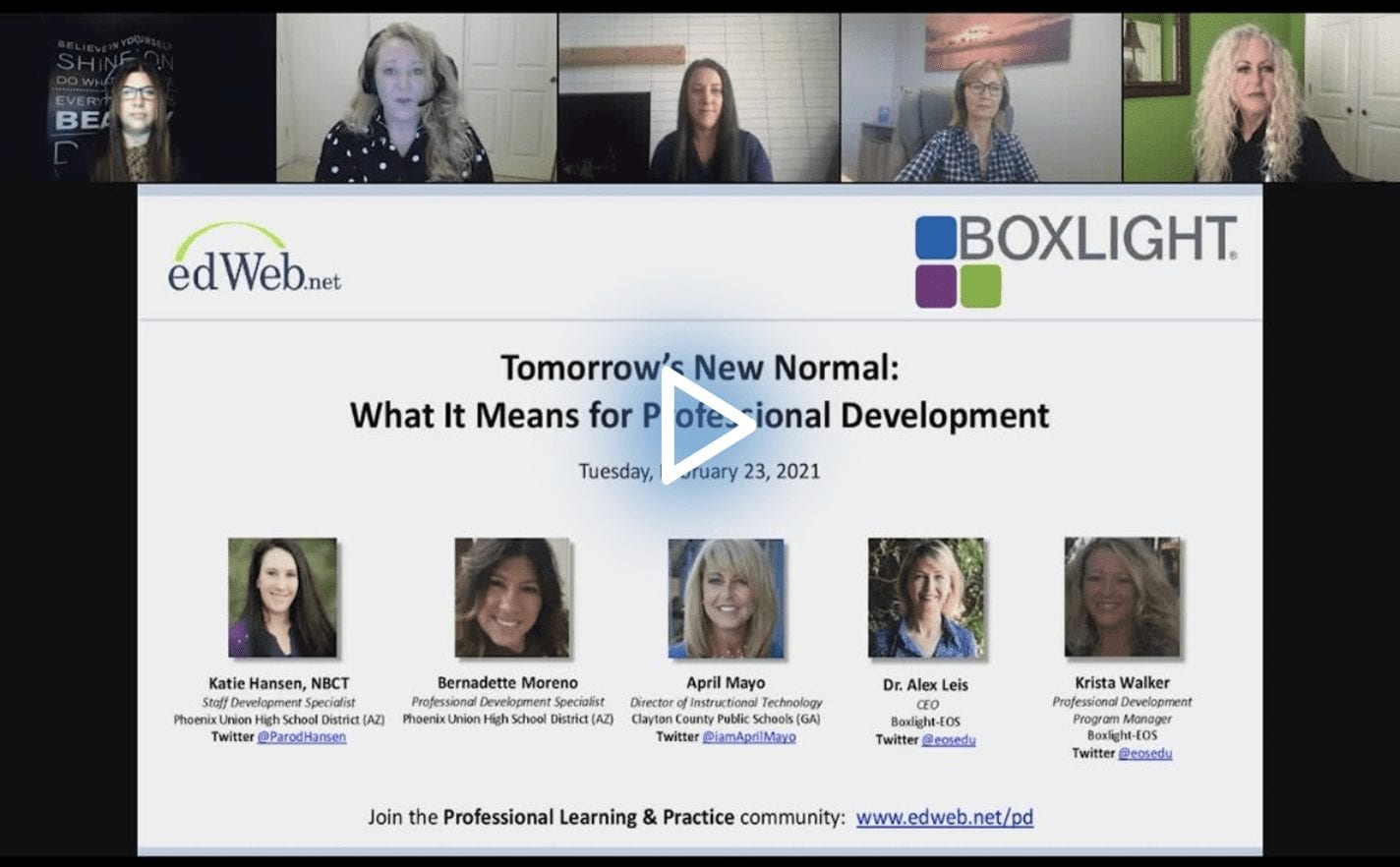 Tomorrow’s New Normal: What It Means for Professional Development edLeader Panel recording link