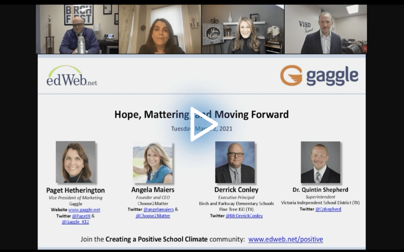 Hope, Mattering, and Moving Forward edLeader Panel recording link