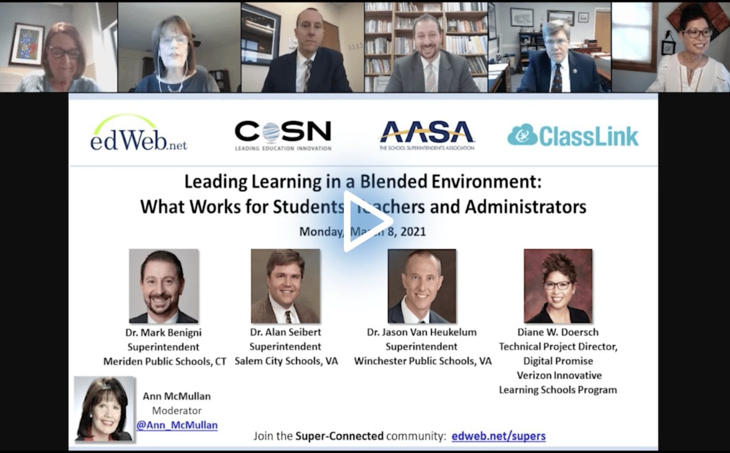 Leading Learning in a Blended Environment: What Works for Students, Teachers and Administrators edWebinar recording link