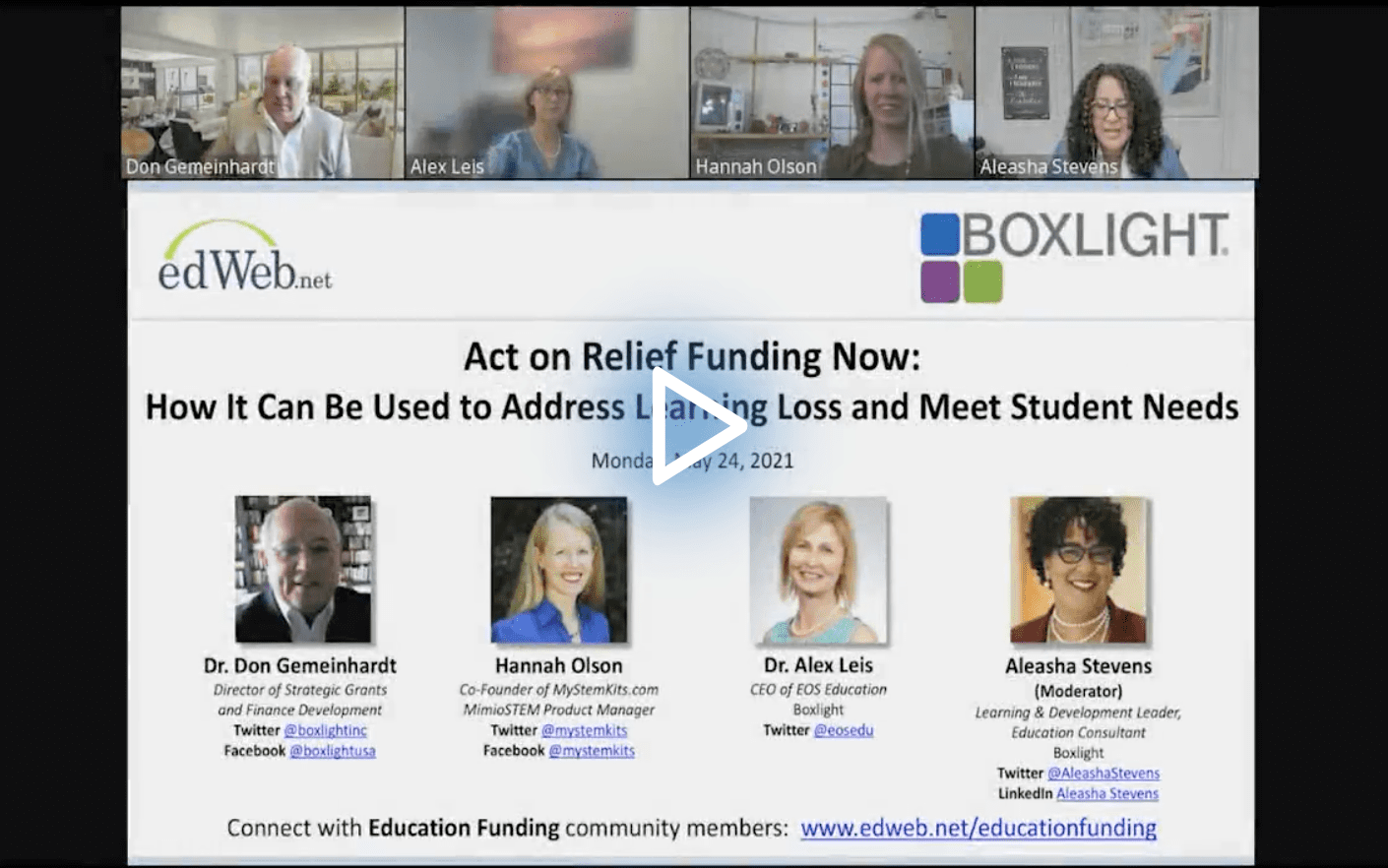 Act on Relief Funding Now – How It Can Be Used to Address Learning Loss and Meet Student Needs edWebinar recording link