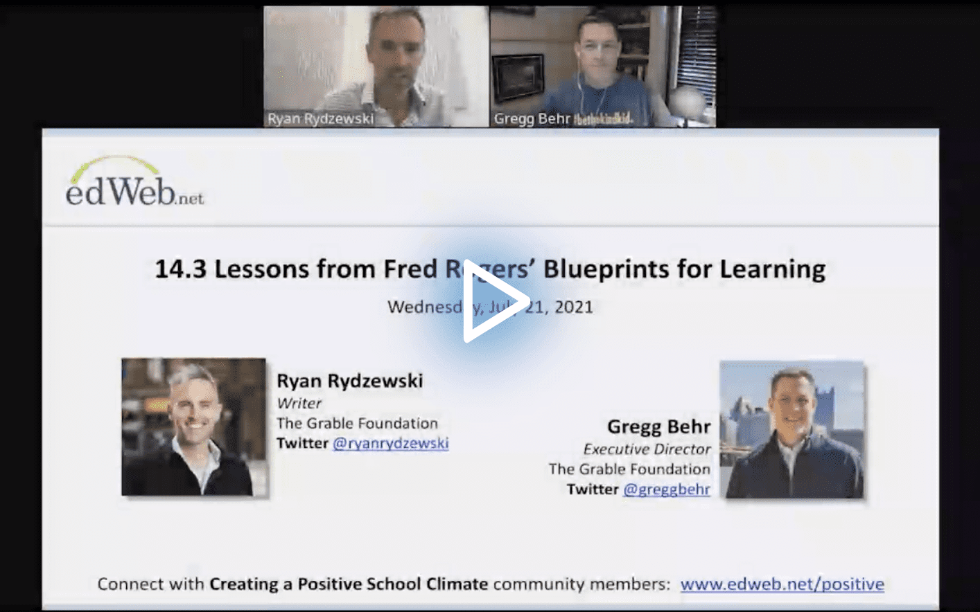 14.3 Lessons from Fred Rogers’ Blueprints for Learning edWebinar recording link