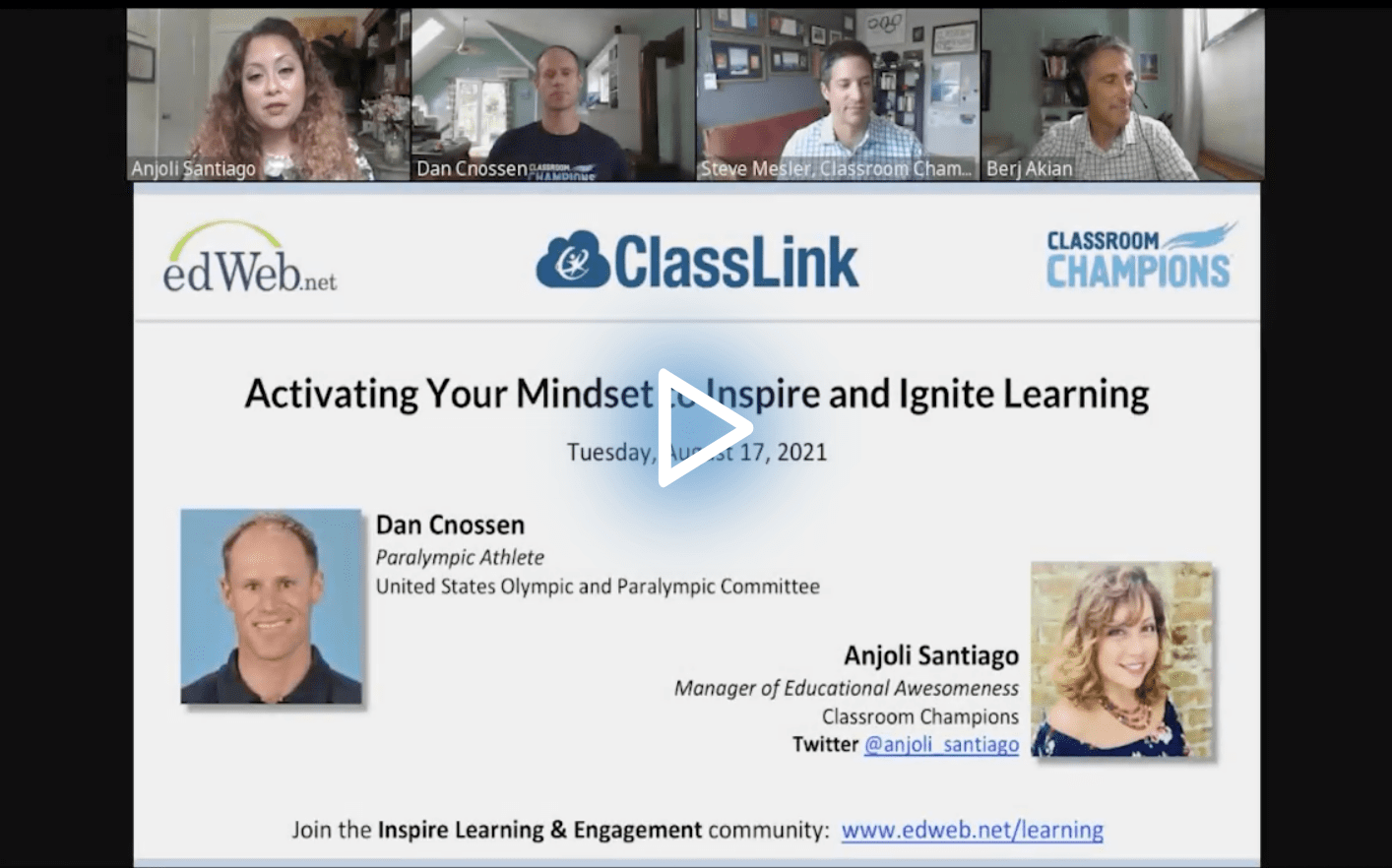 Activating Your Mindset to Inspire and Ignite Learning edLeader Panel and recording link