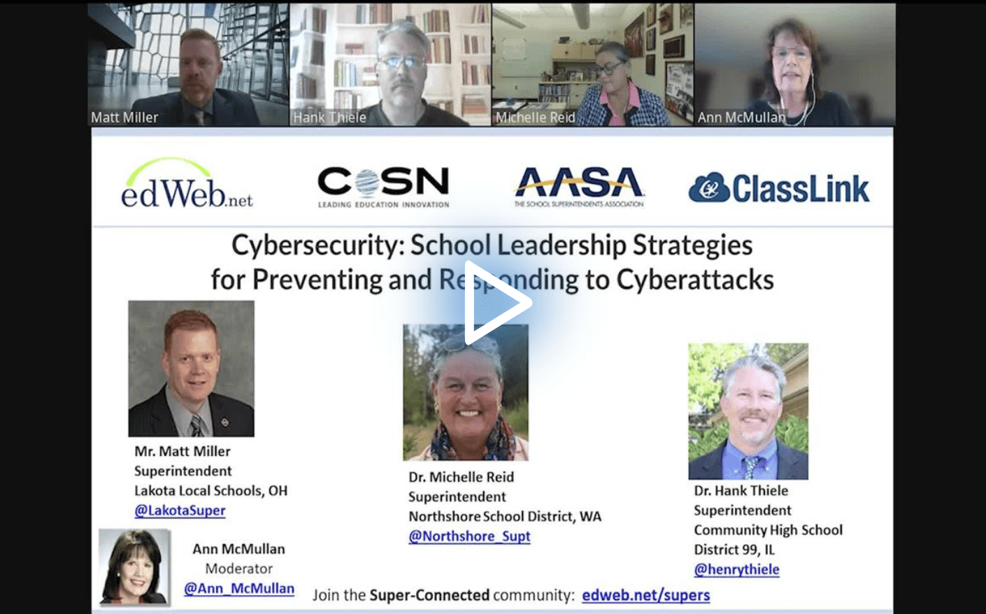 Cyber Security: A Critical School District Priority edWebinar recording link