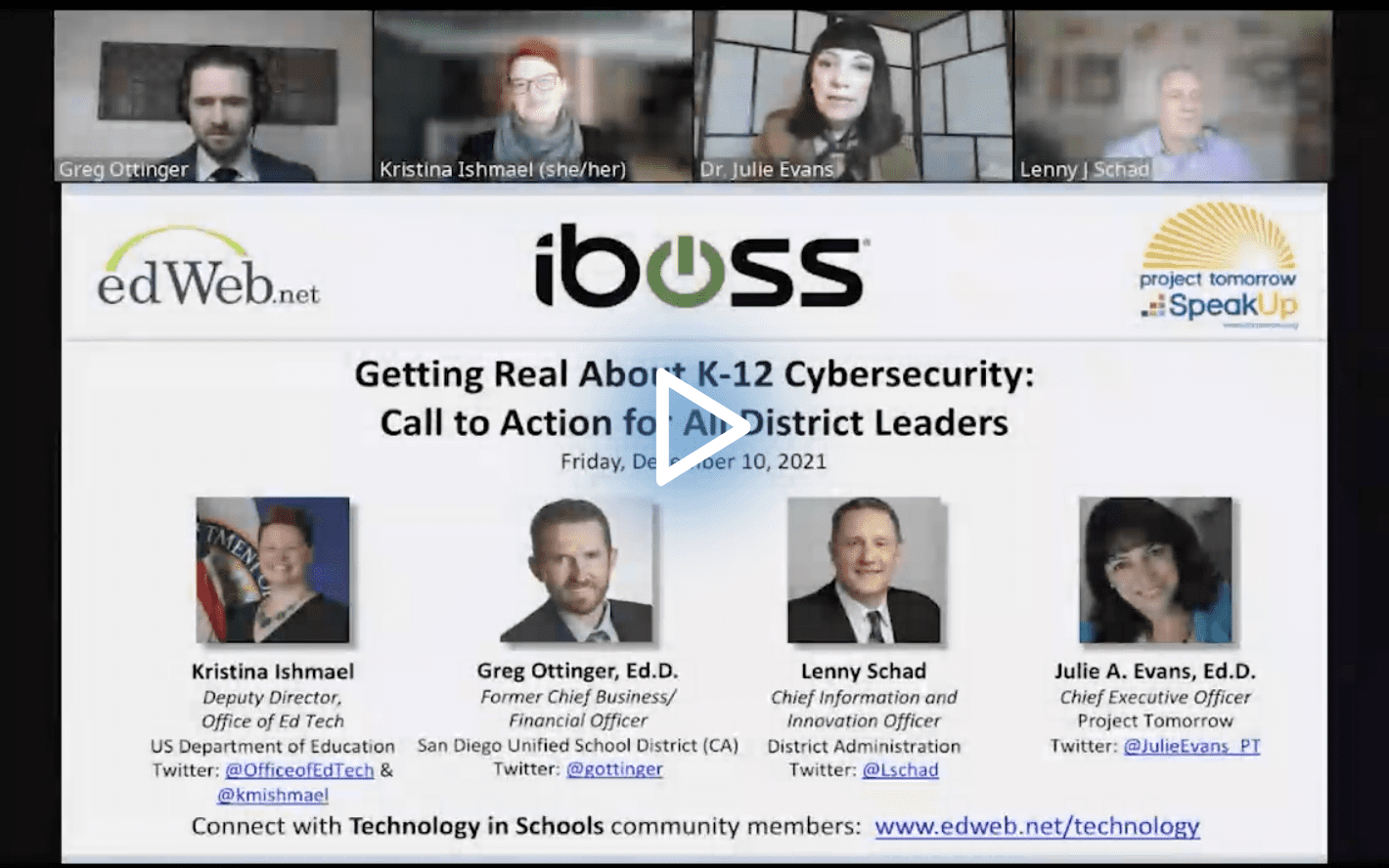 Getting Real About K-12 Cybersecurity: Call to Action for All District Leaders edLeader Panel recording link