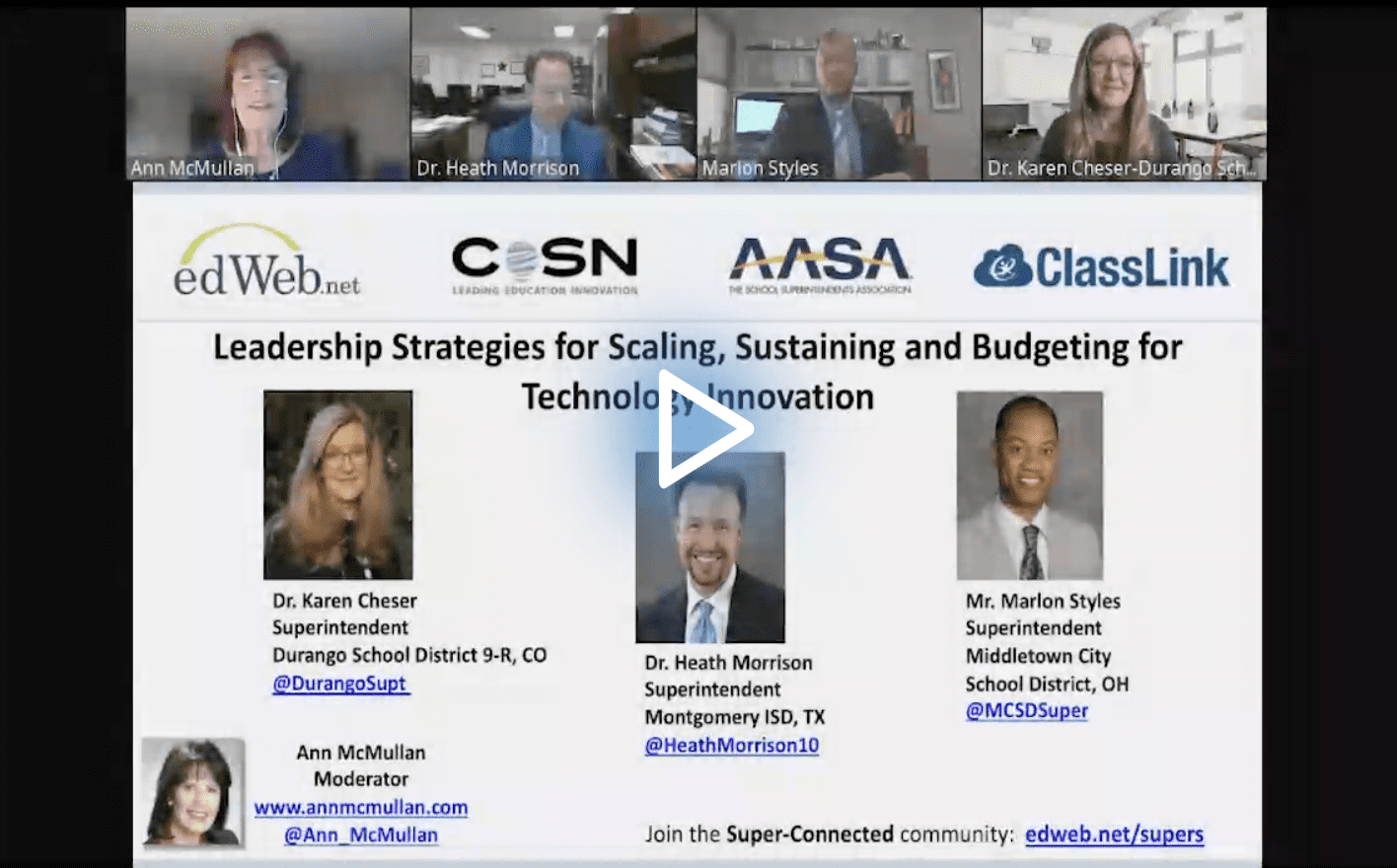 Leadership Strategies for Scaling, Sustaining, and Budgeting for Education Technology Innovations edWebinar recording link