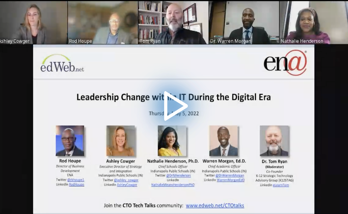 Leadership Change within IT During the Digital Era edLeader Panel recording screenshot