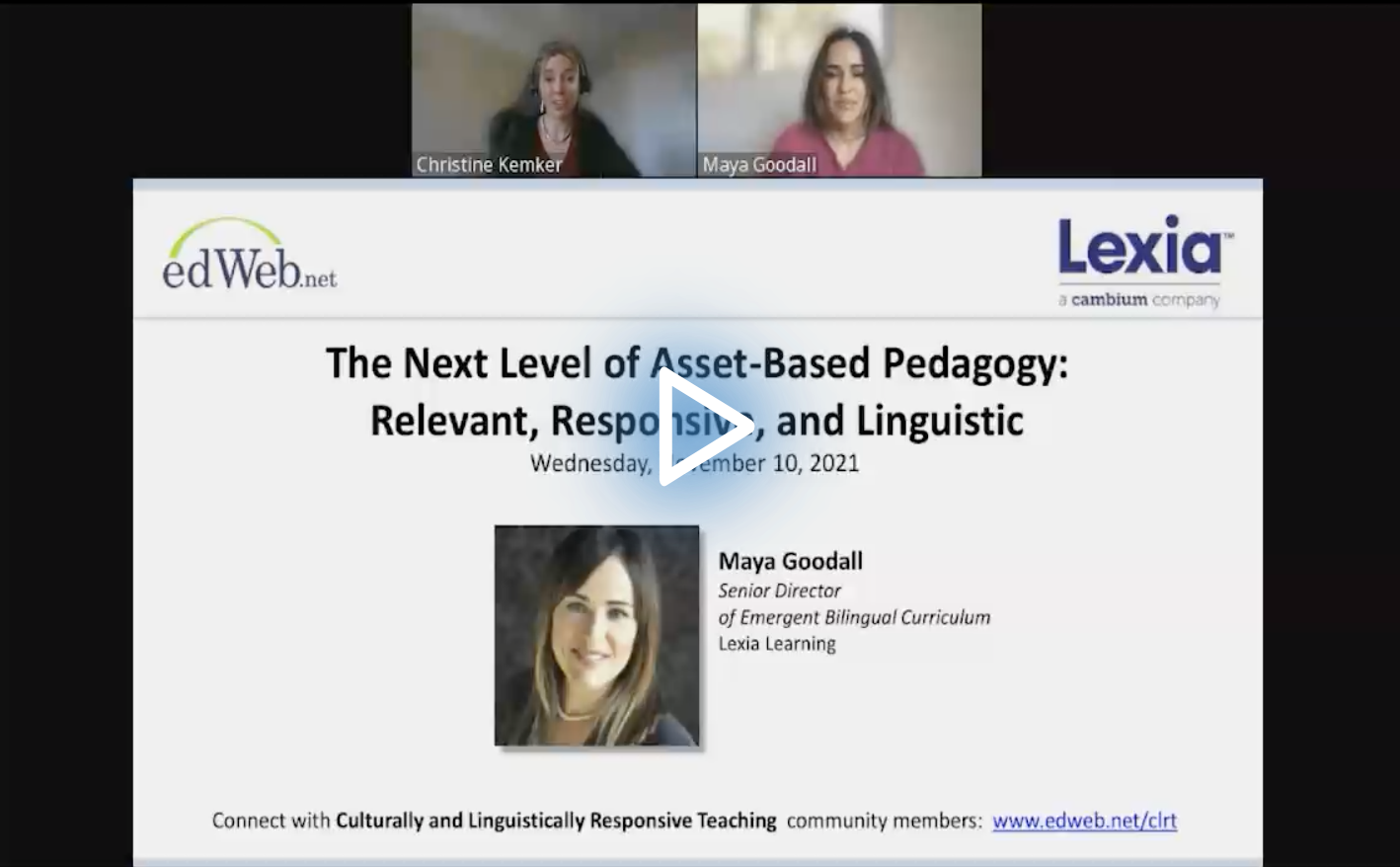 The Next Level of Asset-Based Pedagogy: Relevant, Responsive, and Linguistic edWebinar recording screenshot