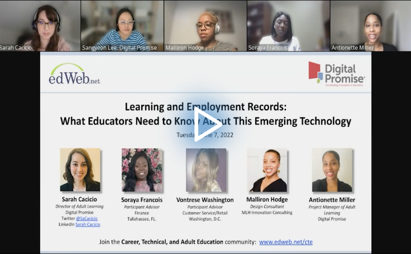 Learning and Employment Records: What Educators Need to Know About This Emerging Technology edLeader Panel recording screenshot