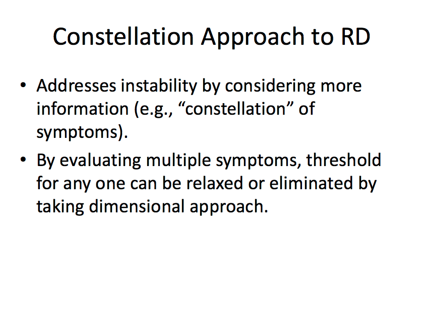 Constellation approach to RD