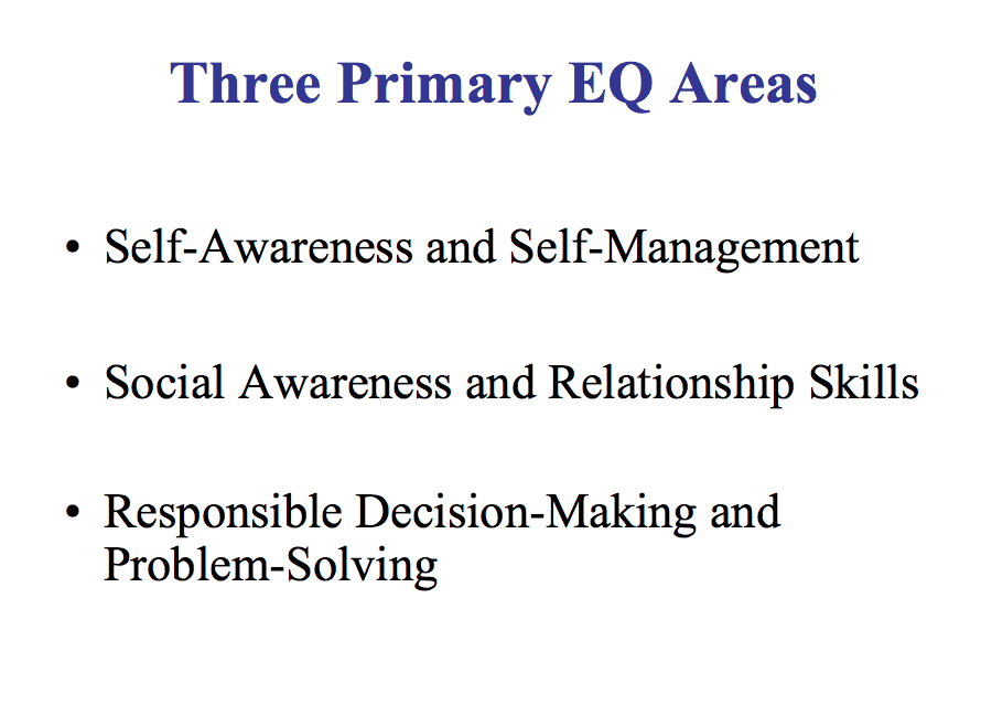 The three primary areas of emotional intelligence