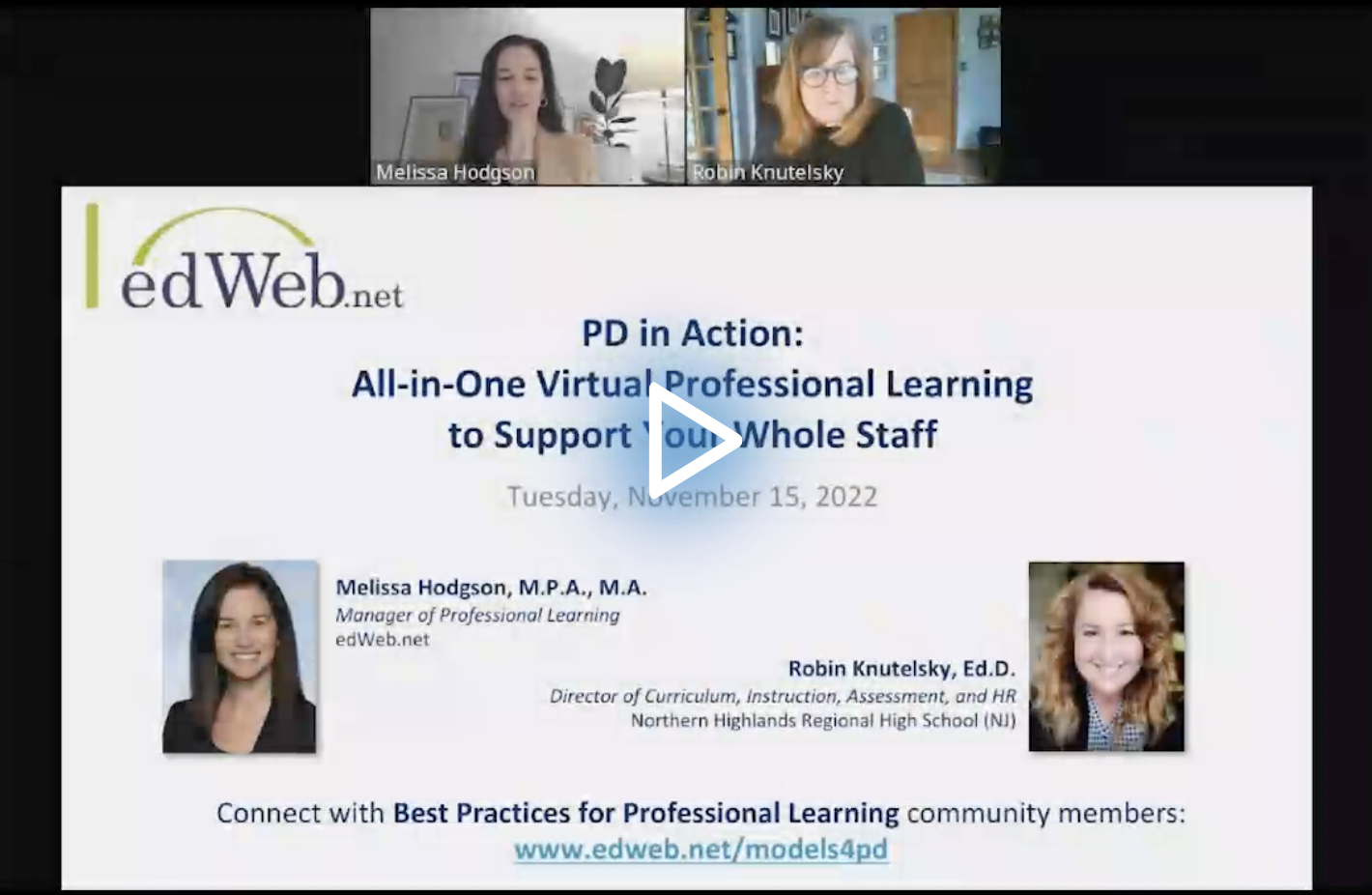 PD in Action: All-in-One Virtual Professional Learning to Support Your Whole Staff edLeader Panel recording screenshot