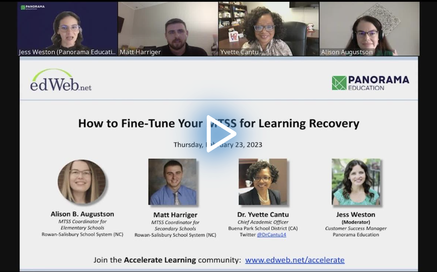 How to Fine-Tune Your MTSS for Learning Recovery edLeader Panel recording screenshot
