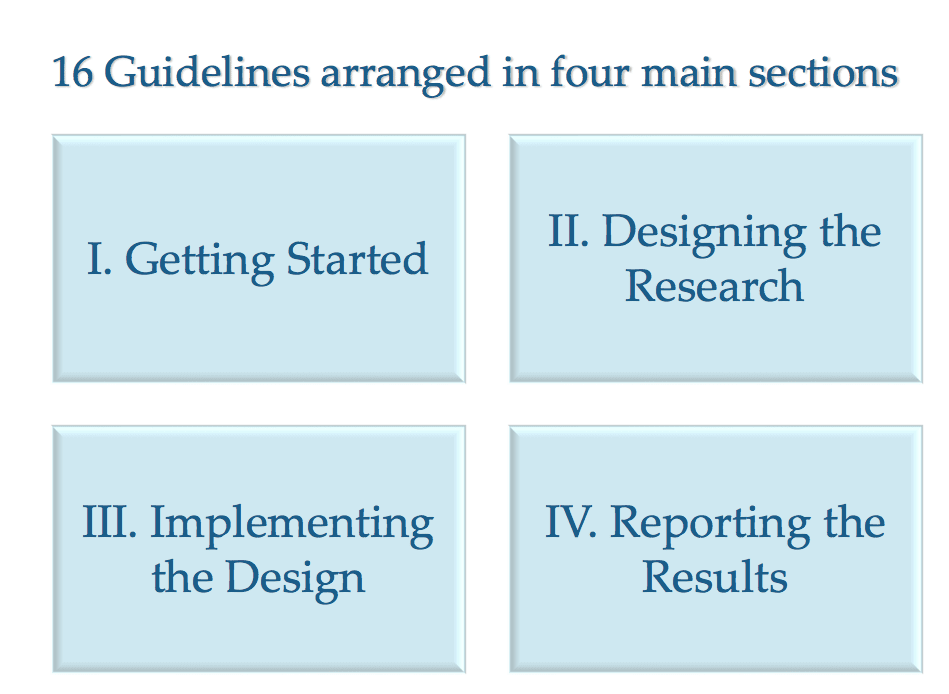 four sections of Guidelines for Conducting and Reporting EdTech Impact research 